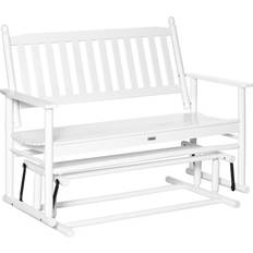 White loveseat OutSunny Seating Capacity 2-Person Loveseat Garden Bench