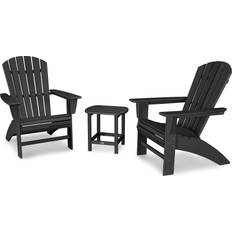 3 piece patio set black Polywood Nautical 3-piece Adirondack Outdoor Lounge Set