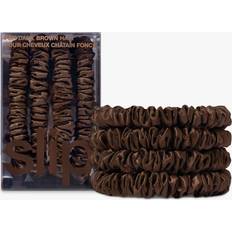 Brown Hair Accessories Slip Pure Silk Skinny Scrunchies - Colour Dark Brown