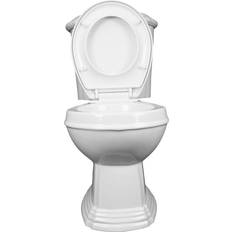 Water Toilets Renovators Supply 2-Piece 0.8/1.6 GPF Dual Flush Round Toilet with Slow Close Seat White