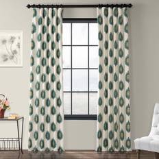 White and gold curtains Exclusive Fabrics & Furnishings Mayan Printed Energy Saving Light-Filtering Rod Pocket