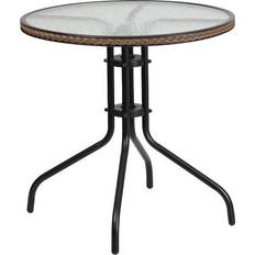 Round glass top dining tables Flash Furniture 28-in. Round Edge