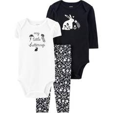 Carter's Baby 3-Piece Rabbit Bodysuits & Pant Set, Infant Boy's, Newborn, Black