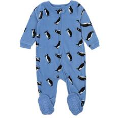 Boys Pajamases Children's Clothing Leveret Toddler Unisex Penguins Footie Fleece Pajamas Blue 2T