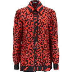 Dolce & Gabbana Red Shirts Dolce & Gabbana Leopard-print silk shirt red