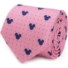 na Men's Mickey Mouse Dot Silk Tie PINK