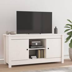 vidaXL White Solid Pine Fernsehschrank 103x52cm