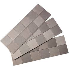 Aspect Peel and Stick Backsplash 12in 4in Square Stainless Matted Metal Tile for Kitchen and Bathrooms 3-Pack