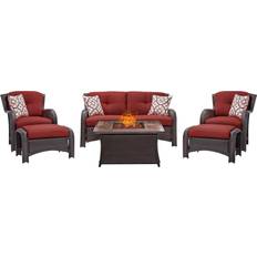 Outdoor Lounge Sets Hanover STRATH6PCFP Strathmere Six Outdoor Lounge Set