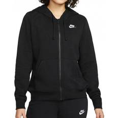 Hoodies - Women Sweaters Nike Sportswear Club Fleece Full-Zip Hoodie - Black/White