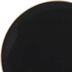 7.5" Black with Gold Rim Organic Round Disposable Plastic Appetizer/Salad Plates (120 Plates) Black with Gold