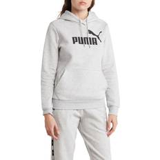 Puma Men Sweaters Puma Essentials Logo Pullover Hoodie Grey