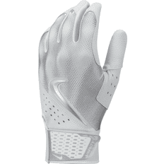 Men Gloves & Mittens Nike Men Alpha Varsity Baseball Batting Gloves - White/Merallic Silver