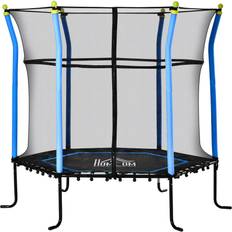 Trampoline Homcom Trampolin mit Sicherheitsnetz Blau