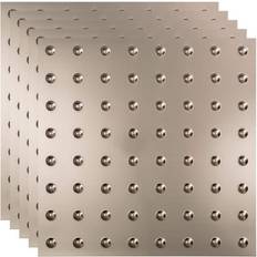 Fasade Dome 2ft x 2ft Vinyl Lay In Ceiling Tile Brushed Nickel 5pk