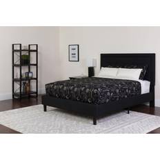 Raised queen bed frame Flash Furniture Roxbury Collection SL-BK5-Q-BK-GG Raised