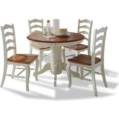 Round Dining Sets Homestyles French Countryside Off White Dining Set 42" 5