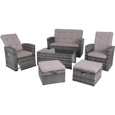 Tectake Lounge-Sets tectake grey Garden rattan