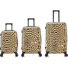 InUSA Cheetah Printed Luggage with Spinner Wheels Durable