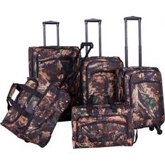 American Flyer Camo Green 5 Spinner Luggage