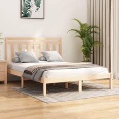 vidaXL brown, 120 Solid Bed Frame Sängram