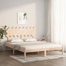 vidaXL brown, 160 Solid Wood Bed Frame Bettrahmen