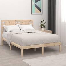 vidaXL brown, 120 Solid Pine Bed Frame Bed Sängram