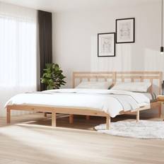 vidaXL brown, 180 Pine Bed Frame Bettrahmen