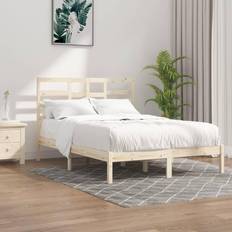 vidaXL brown, 160 Solid Wood Bed Frame Bettrahmen
