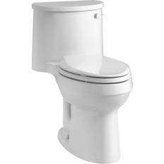 Water Toilets Kohler Adair Comfort Height One-Piece Elongated White Toilet with AquaPiston Technology 1.28 GPF K-3946-RA-0 White