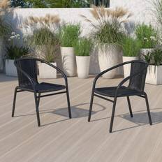 Black Patio Chairs Flash Furniture Lila 2 Pack