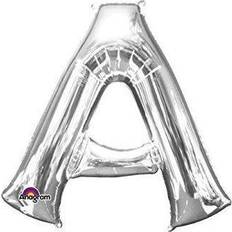 Amscan Letter A Supershape Silver Foil Balloon 34/86cm P50