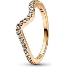 Pandora Sparkling Wave Ring - Gold/Transparent