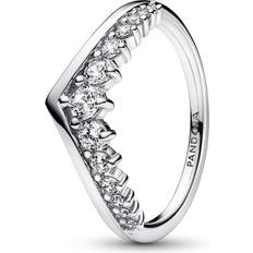 Pandora Timeless Wishbone Floating Pavé Ring - Silver/Transparent