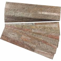 Tiles ACP A96 Aspect 6" Faux Stone Linear DIY Peel and Stick Backsplash Tarnished Flooring Tile