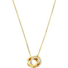 Michael Kors Ladies 14K Gold-Plated Sterling Silver Interlocking Necklace