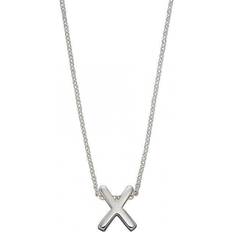 Beginnings Initial X Plain Silver Initial Necklace N4451