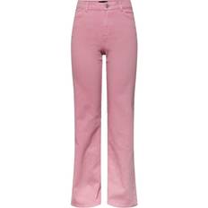 Dame - Rosa Jeans Pieces Wide Leg Jeans - Begonia Pink