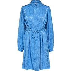 Selected Long Sleeve Shirt Dress - Ultramarine