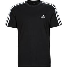 Jersey Oberteile adidas Essentials Single Jersey 3-Stripes T-Shirt - Black/White