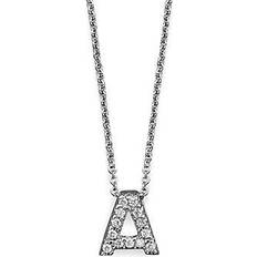 Roberto Coin Tiny Treasures Initial Love Letter A-Z Pendant Necklace - White Gold/Diamonds