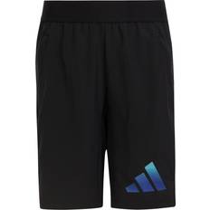 Adidas Boy's Train Icons Aeroready Logo Woven Shorts - Black/Semi Lucid Blue