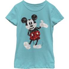 Fifth Sun Girl's Mickey & Friends Artistic Mickey Mouse Child T-Shirt Tahiti Blue