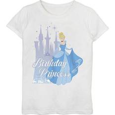 Tops Disney Girl's Cinderella Birthday Princess Graphic T-shirt - White