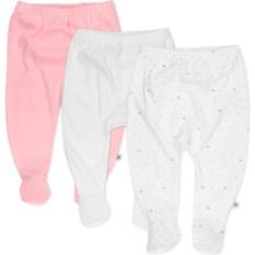 HonestBaby 3-Pack Organic Cotton Footed Harem Pants, Love Dot, 0-3 Months