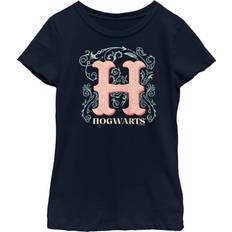 Fifth Sun Girl's Harry Potter Decorative Hogwarts Symbol Child T-Shirt Navy Blue