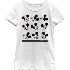 Fifth Sun Girl's Mickey & Friends Mickey Mouse Silly Faces Child T-Shirt White