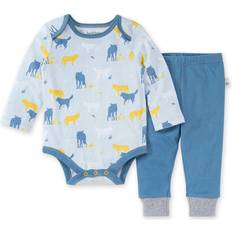 Burt's Bees Baby Wolf Packed Bodysuit & Pants Set - Light Blue