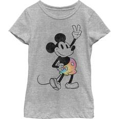 Disney Girl's Mickey & Friends Tie-Dye Mickey Child T-Shirt Athletic Heather