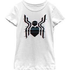 Fifth Sun Girl's Marvel Spider-Man Glitch Logo T-shirt - White